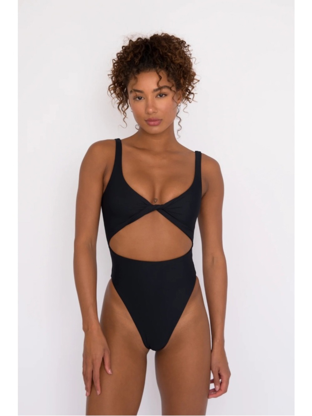 Skatie Chloe Black Twist Cutout One-Piece Swimsuit